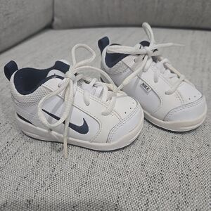 Nike Kids Baby White and Navy Sneakers